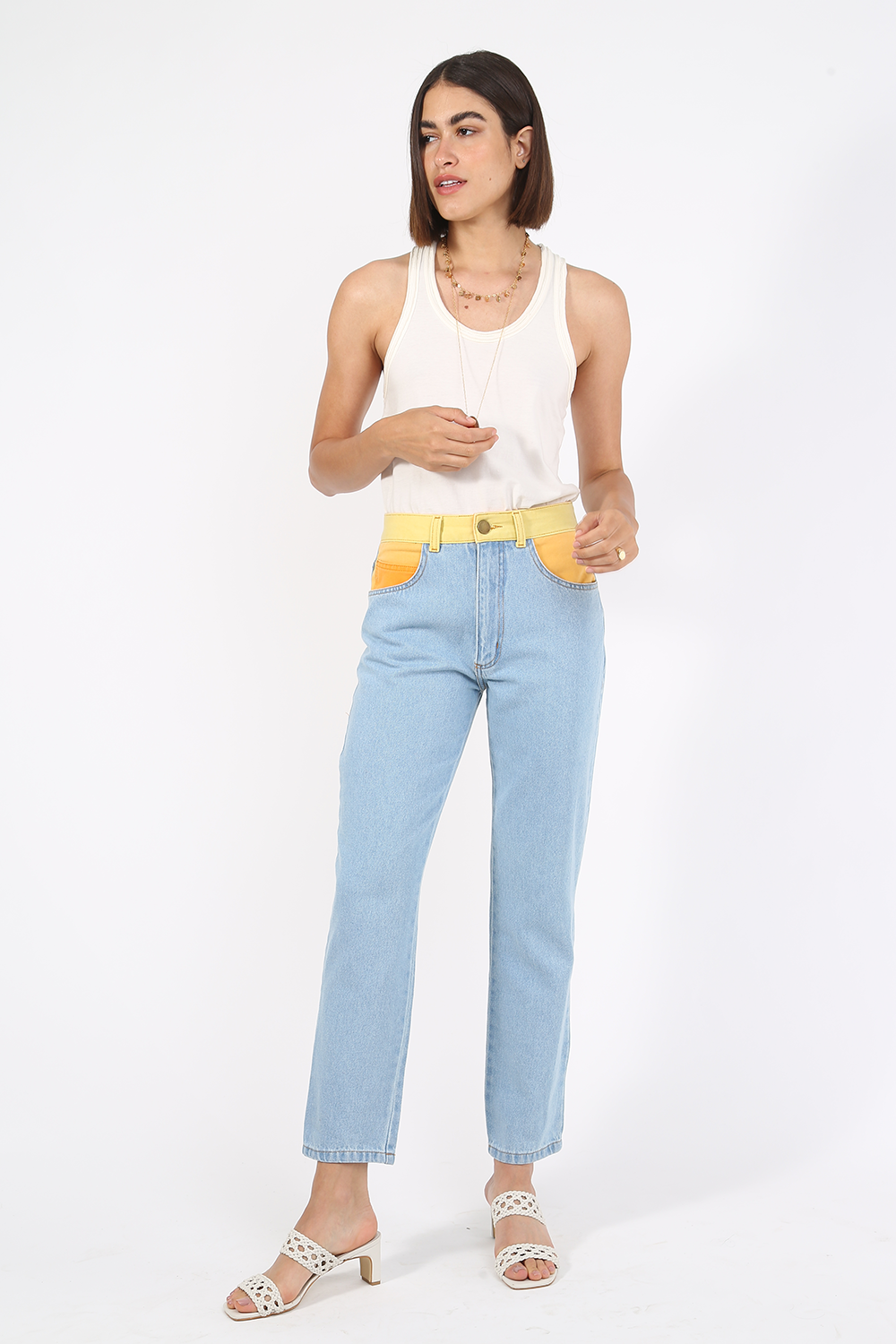 COLOR BLOCK ALLMOST VINTAGE JEANS