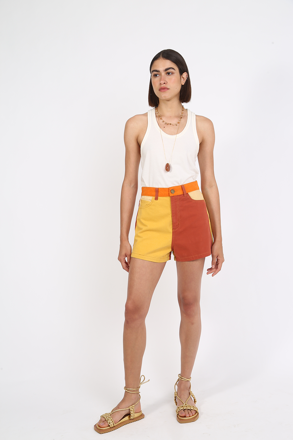 SHORTS JEANS COLOR BLOCK ALLMOST VINTAGE