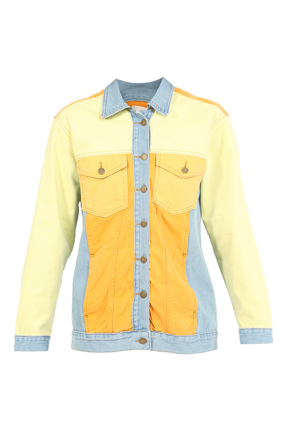 COLOR BLOCK JEANS JACKET