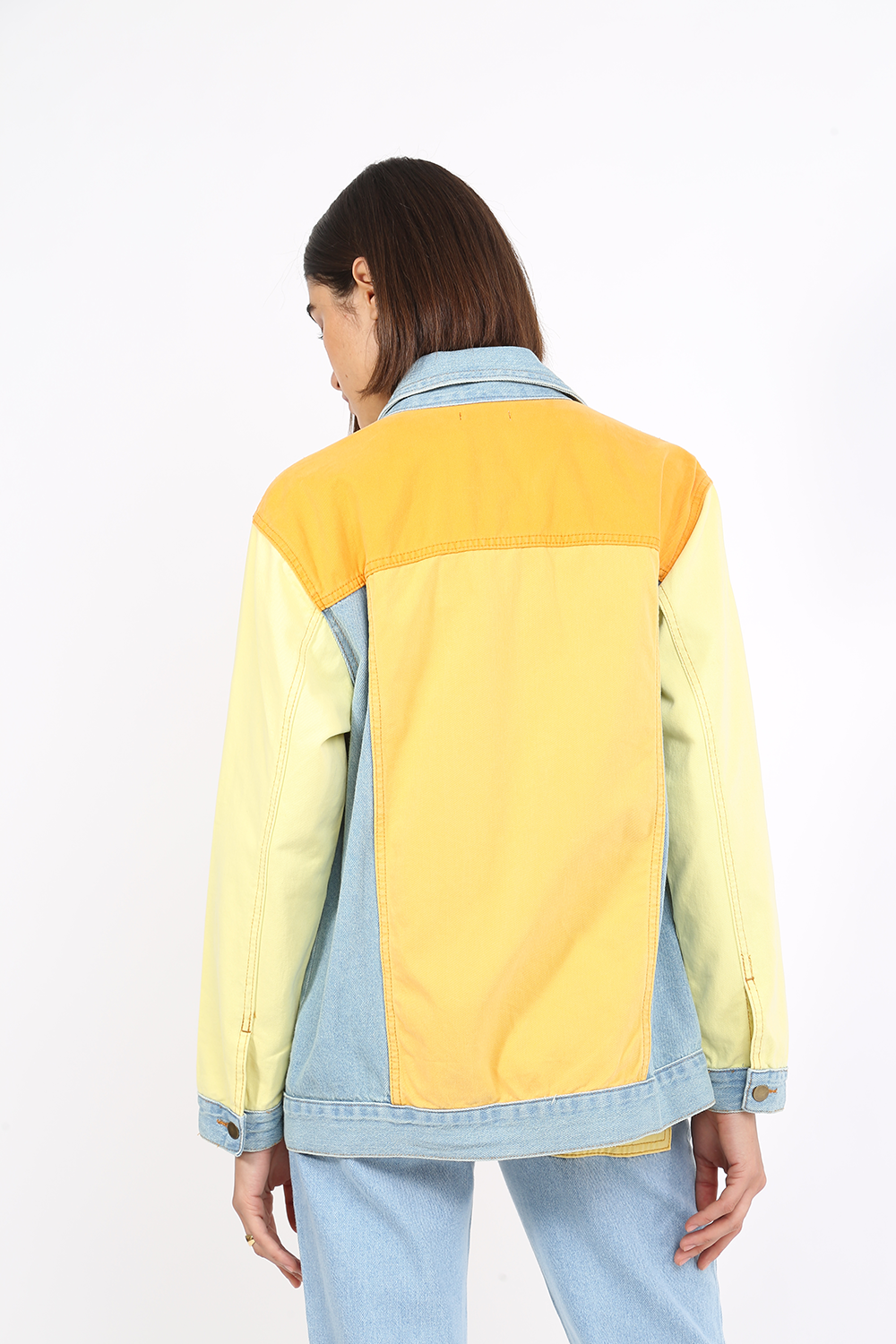 COLOR BLOCK JEANS JACKET