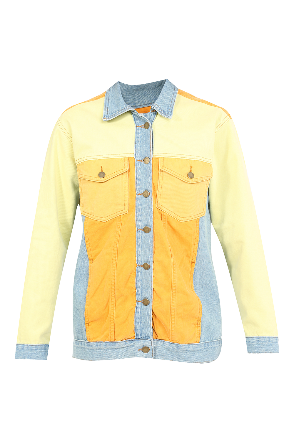COLOR BLOCK JEANS JACKET