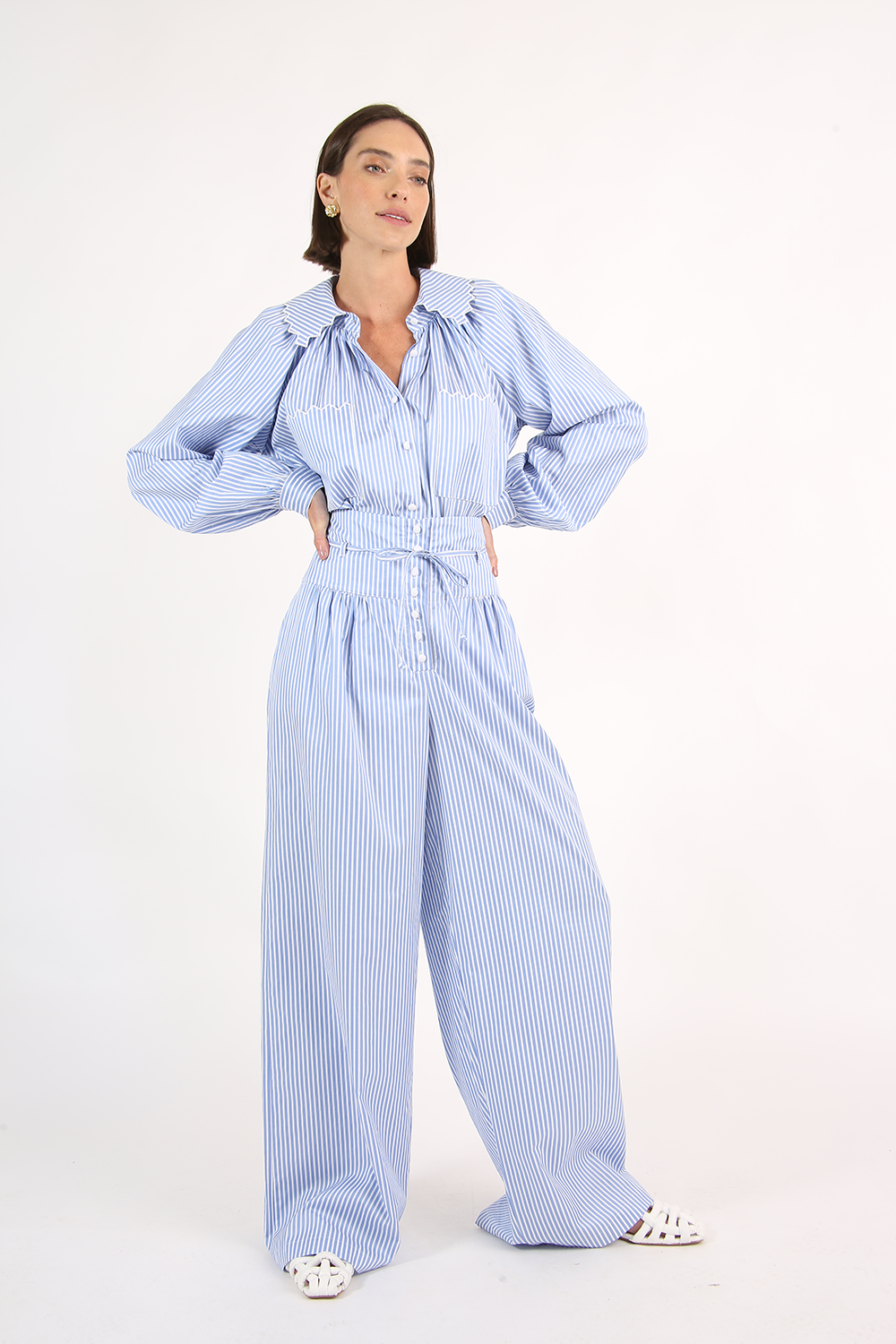 PANTS STRIPES AZURE ALLMOST VINTAGE