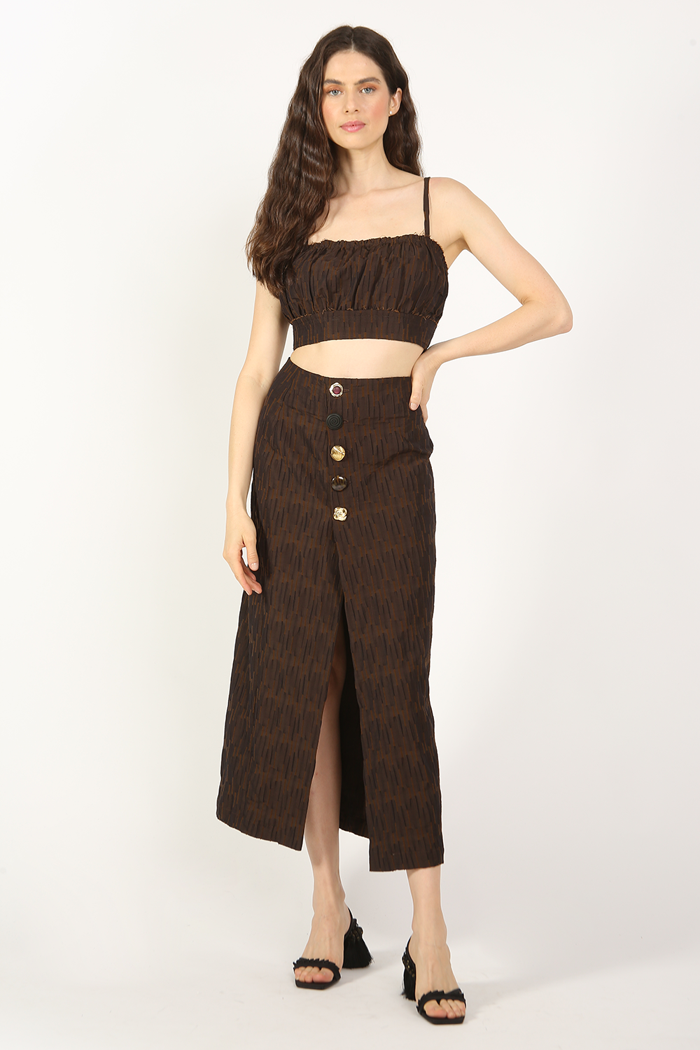 FRAMED BRUNETTE MIDI SKIRT