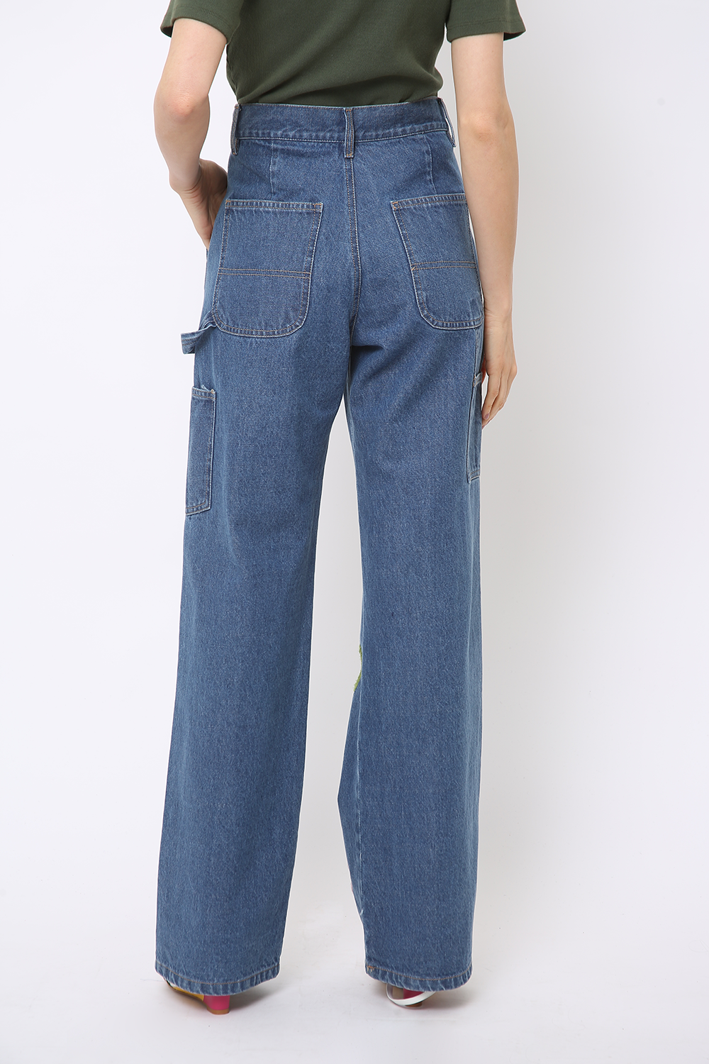 POLAIOLLO FRAMED EMBROIDERED PANTS