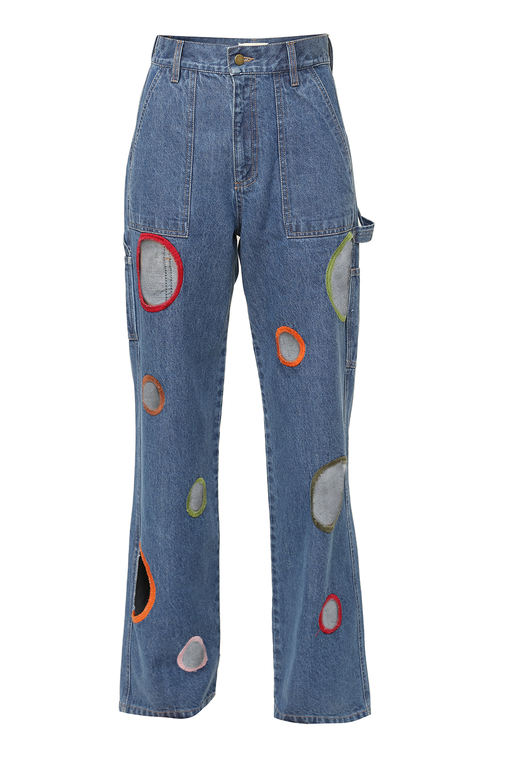 POLAIOLLO FRAMED EMBROIDERED PANTS