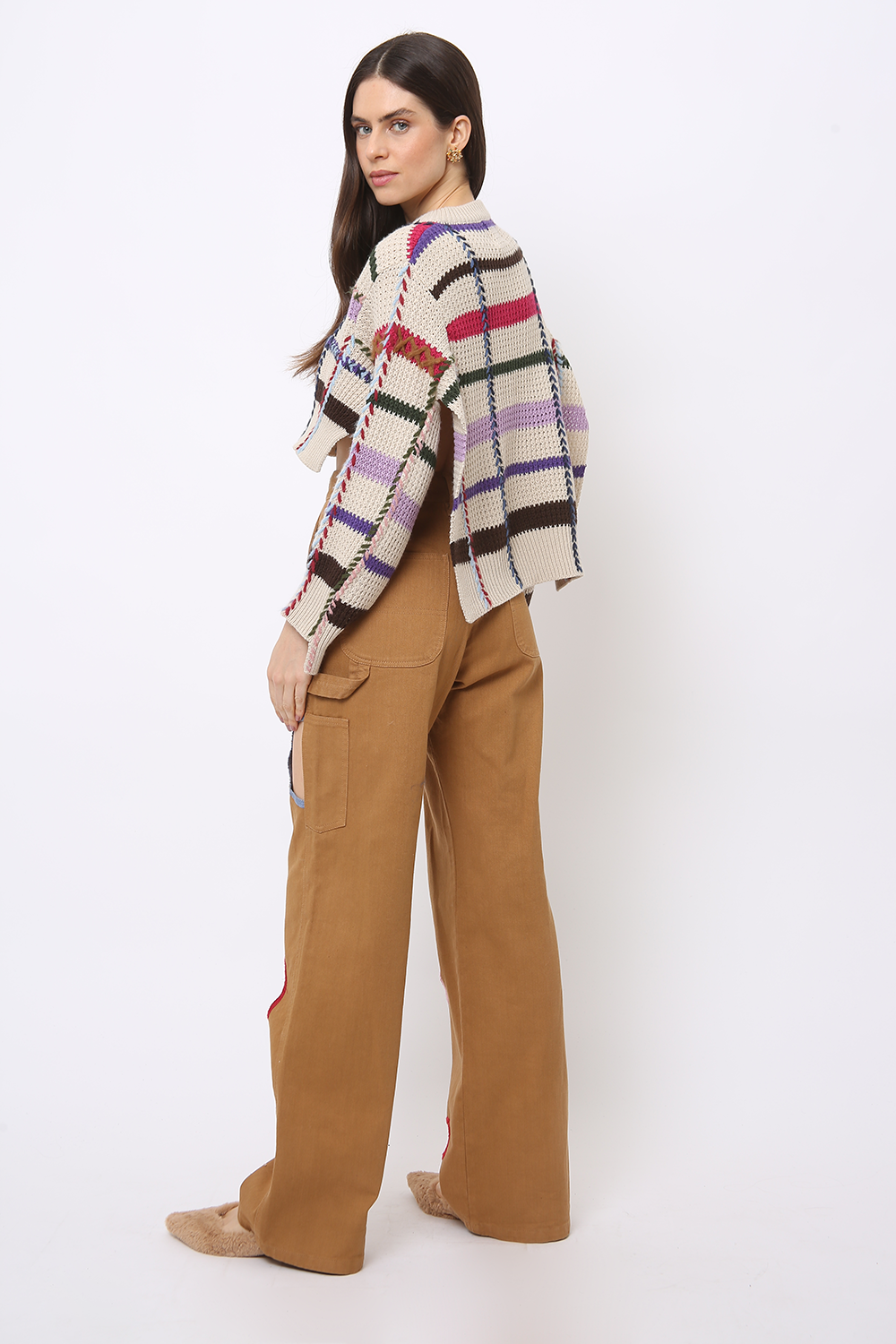 POLAIOLLO FRAMED EMBROIDERED PANTS