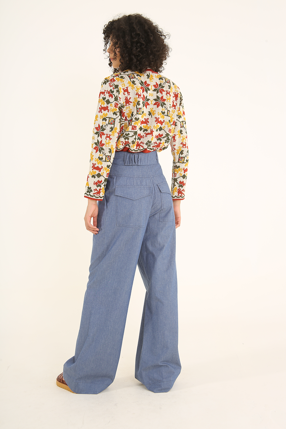 BARGELLO FRAMED KNITTED BLOUSE