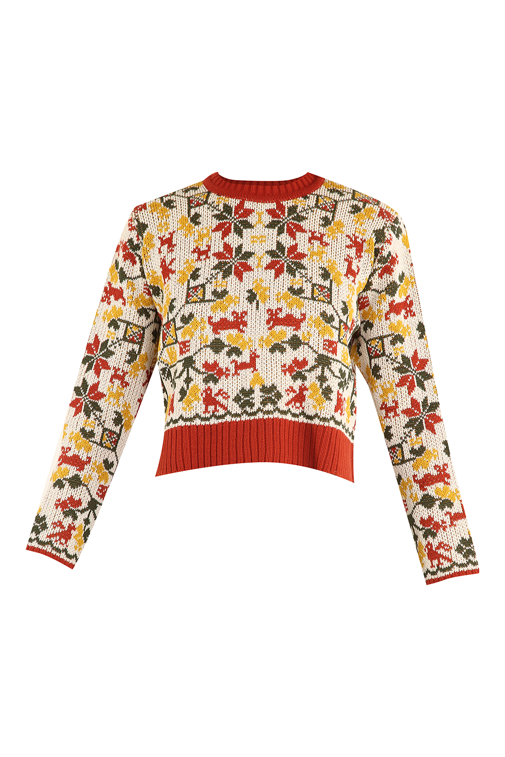 BARGELLO FRAMED KNITTED BLOUSE