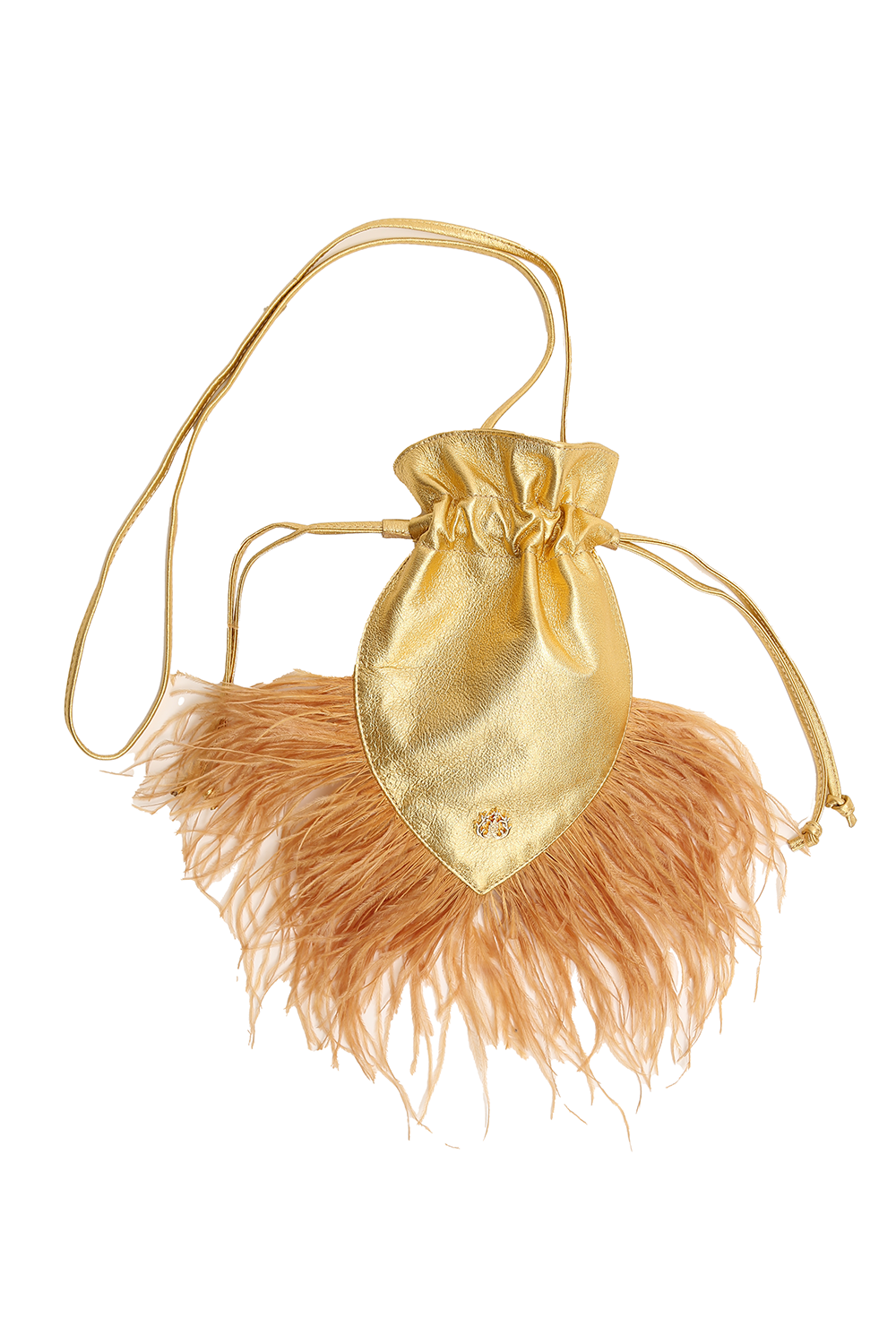AMY BAG FEATHERS GOLDEN ISLAND