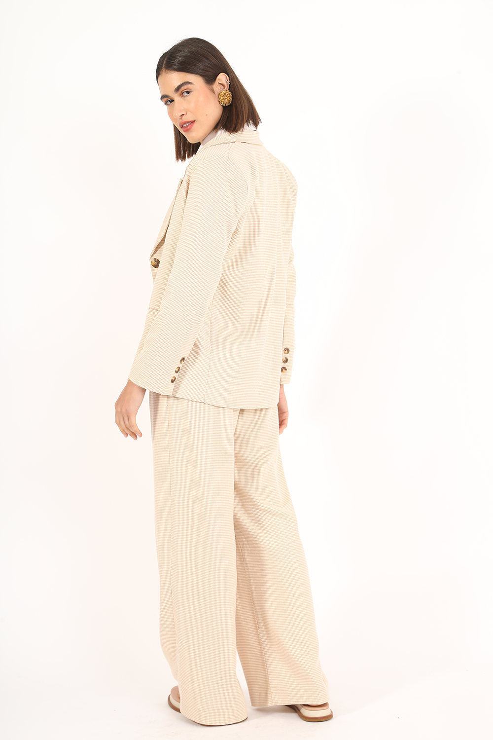 CALÇA BEIGE CHECK ALL MOST VINTAGE