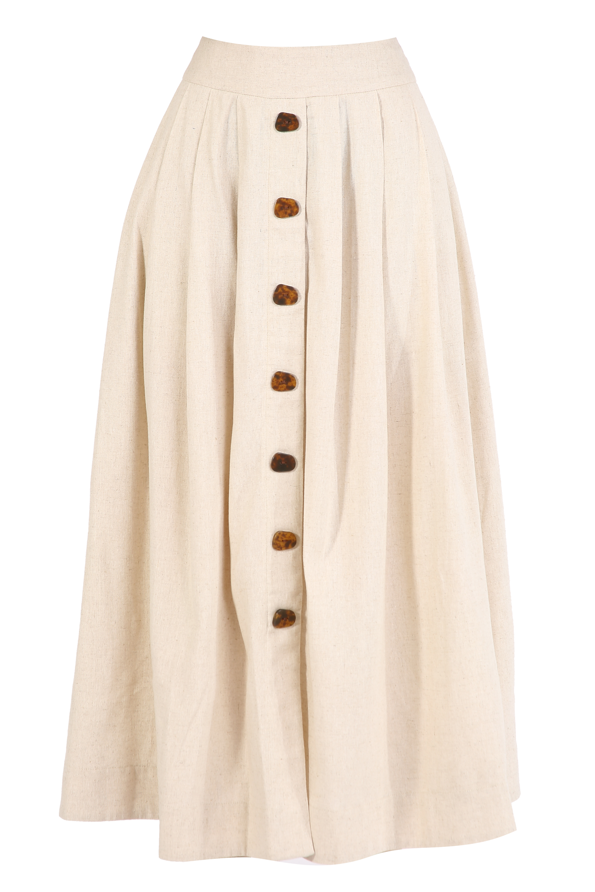 LINEN SKIRT BUTTONS OFF WHITE NORAH JOUR ET NUIT