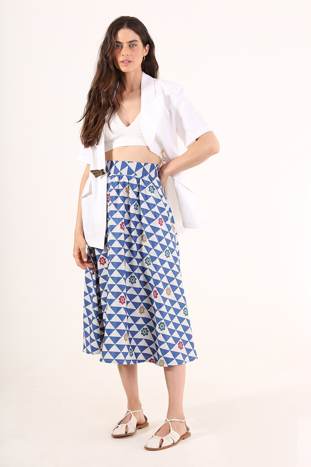 SAMMAROCA BLUE PRINTED SKIRT