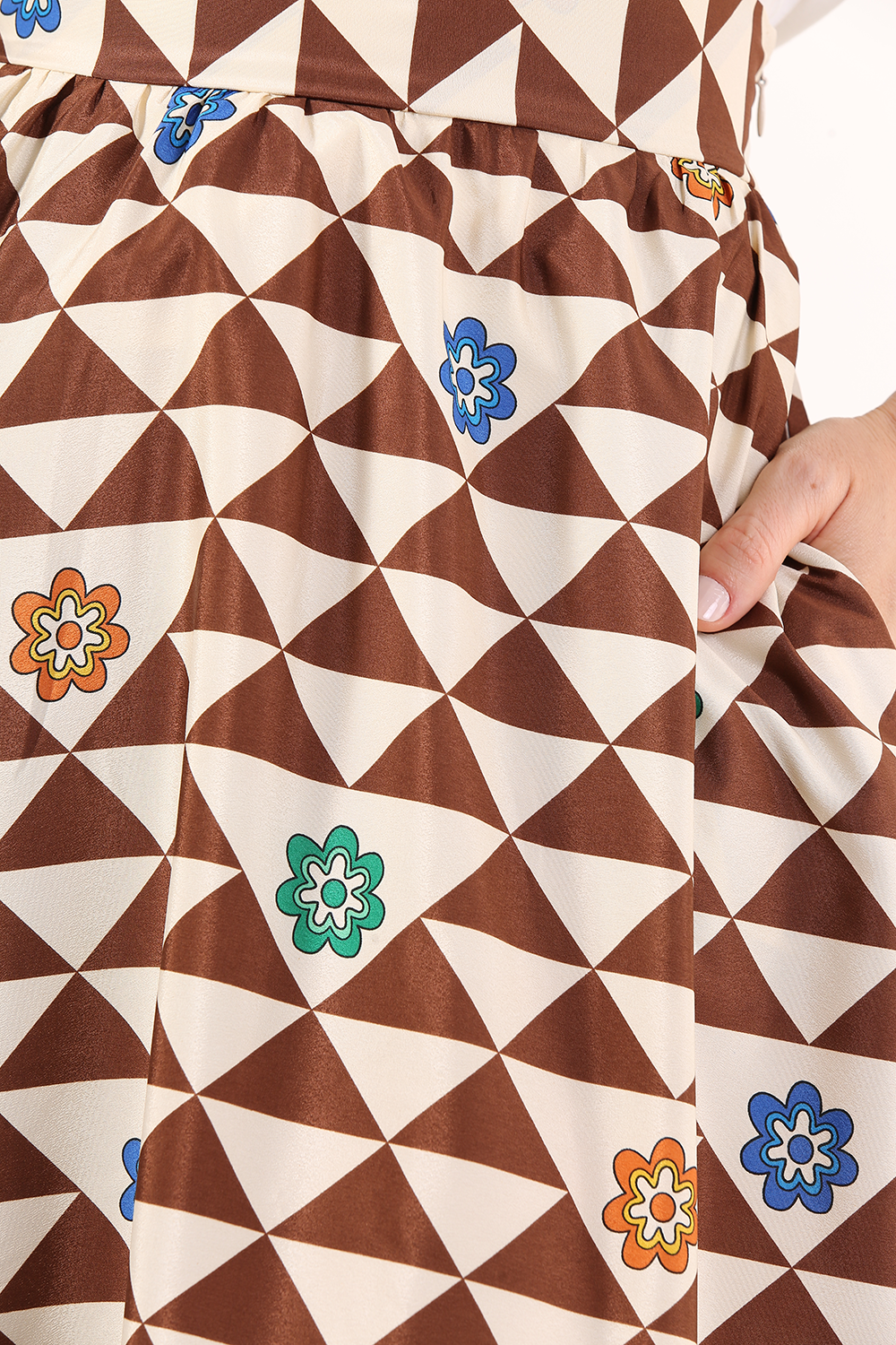 SAMMAROCA BROWN PRINTED SKIRT