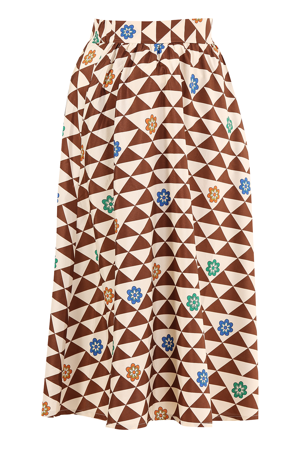 SAMMAROCA BROWN PRINTED SKIRT