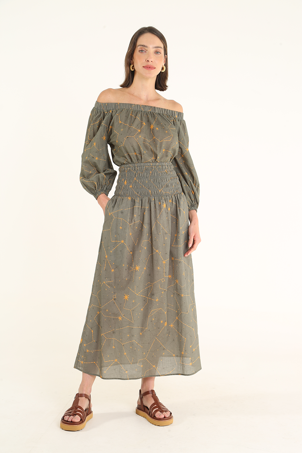 GREEN SAVY STAR SKIRT